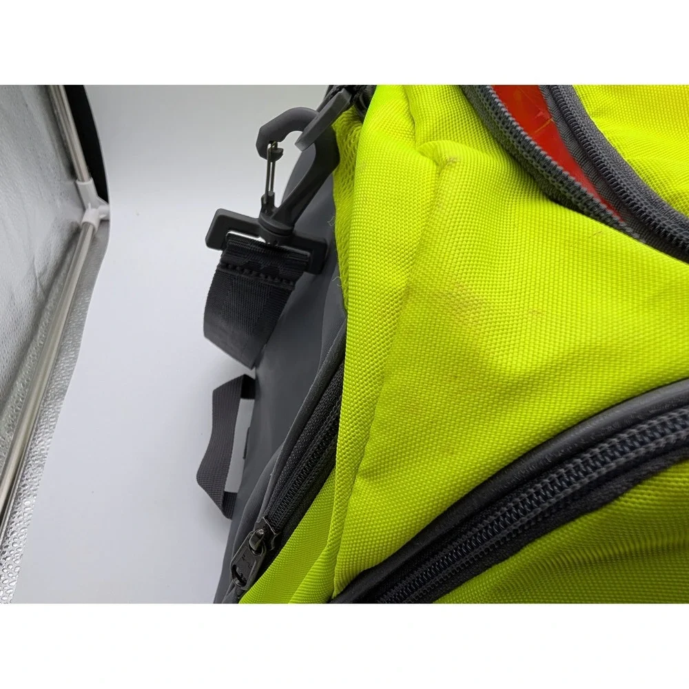 Under Armour Storm 1 Duffel Bag Neon Yellow Grey HeatGear Athletic Gym Travel